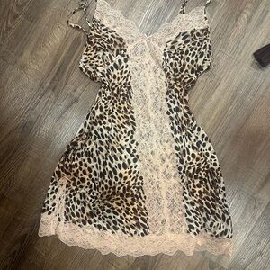 Victoria's Secret Leopard Print Lace Chemise